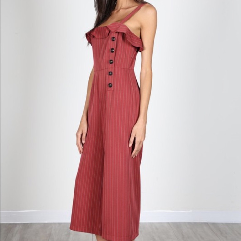 Burgundy Side Button Jumpsuit NWT!